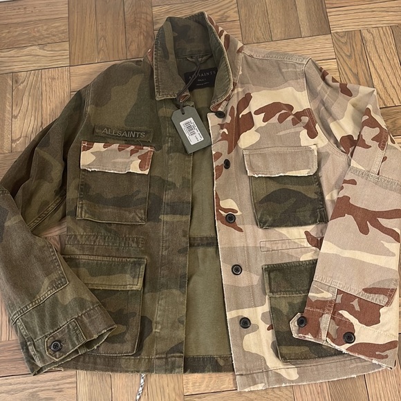 ALL SAINTS jacket not worn size small finch camo jacket - Picture 5 of 13